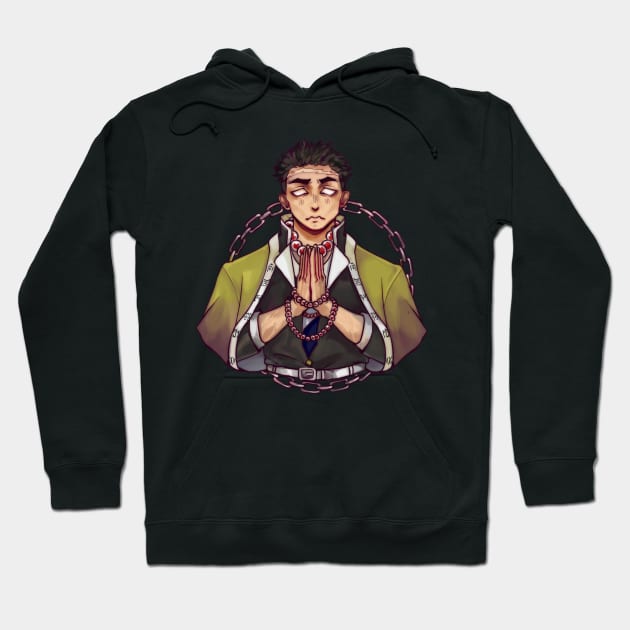 Kimetsu no yaiba -Himejima Gyomei Hoodie by Antropix